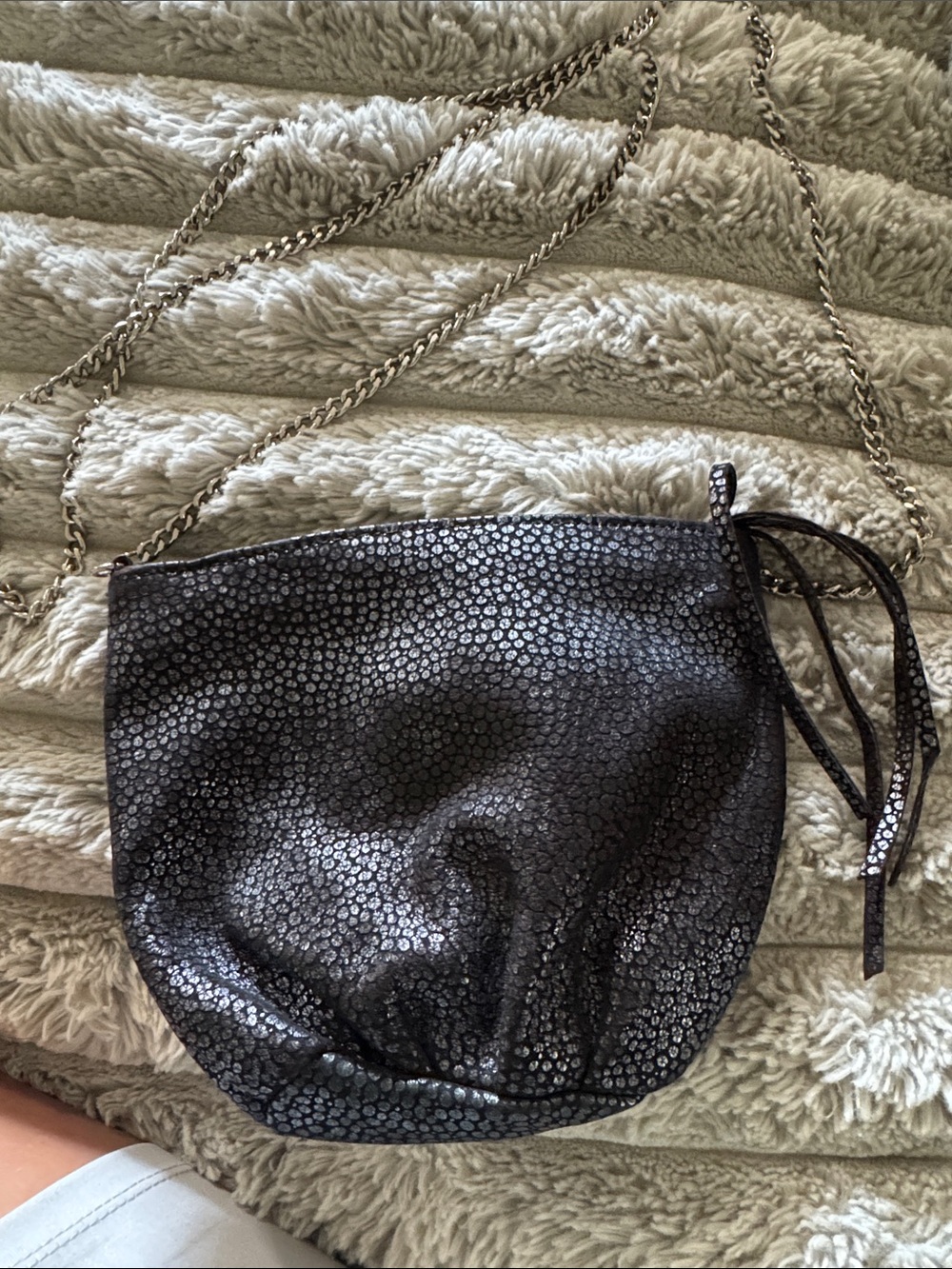 Vintage Chi by Carlos Falchi Leather w/ Snakeskin Trim Shoulderbag
